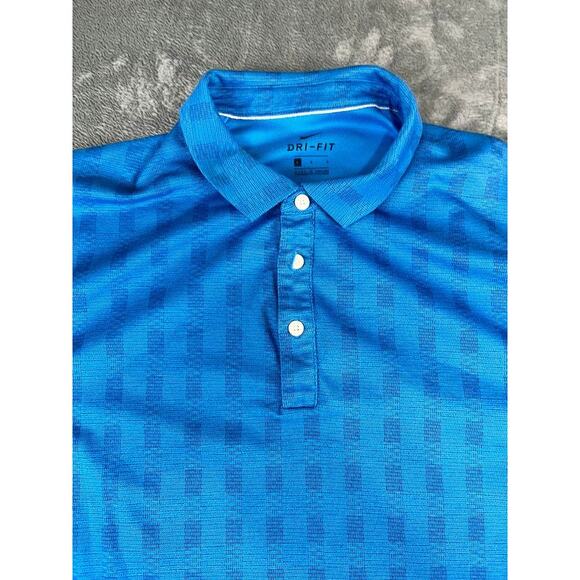 Men’s Nike Dri‑FIT Victory Golf Polo L Bright Blue Short Sleeve – Excellent - Picture 4 of 10